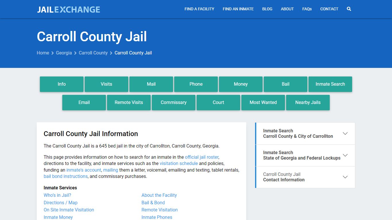 Carroll County Jail, GA Inmate Search, Information